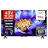【Amazon.co.jp限定】TCL 43V型 テレビ 4K 液晶 43V6C Wチューナー内蔵 HDR10 Dolby Audio Airplay2 ChromeCast ALLM VRR 目保護 Alexa 音声検索 壁かけ対応 2025年モデル HDMI ゲームモード チューナーイン スマートテレビ