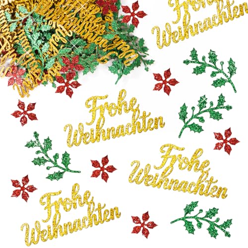 BETESSIN Tischdeko Weihnachten Bunt - 100 Stück Konfetti mit...