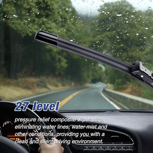 Image of 22 inch+22 inch Wiper Blades Replacement for Chevy Silverado /GMC Sierra 2014 2015 2016 2017 2018 (Set of 2) Quiet and Durable Stable All-Season Windshield Wiper Blades
