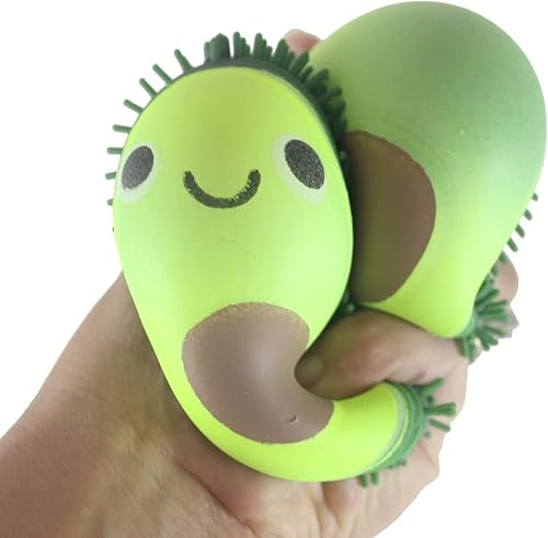 Miniatura 2 de Juego de 2 bolas de aguacate para apretar y aliviar el estrés con rostros para apretar, con frutas, rellenas de aire, sensoriales, para el estrés y