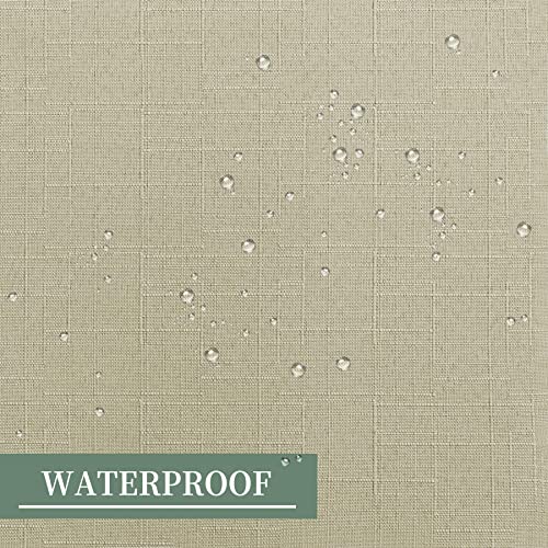 Frelement Linen Look Outdoor Waterproof Curtains Grommet Top And Bottom Curtains With Rustproof Grommets Privacy Protection Curtains For Patio Light Filtering Curtains, Beige, 84" W X 84" L, 1 Panel #TOP4