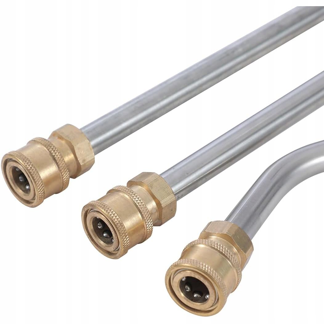 Rosfix Zestaw do mycia podwozia 275 barów - 7 dysz 40°, 1/4" Quick Plug, łącznie 126 cm | stal nierdzewna, gumowe kółka | czyszczenie samochodów i płaskich powierzchni, akcesoria do myjki