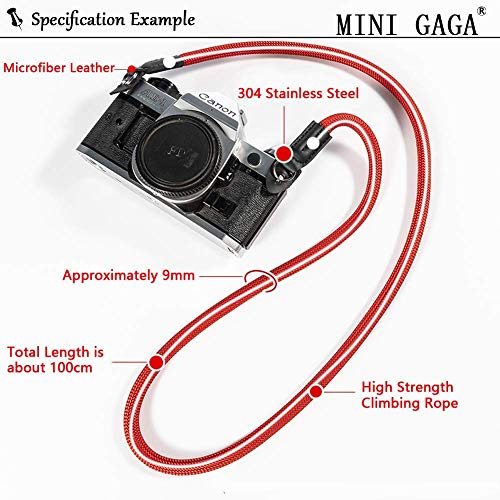 Mini Gaga Mirrorless Camera Neck Strap For Leica Nikon Fuji Pentax Canon Panasonic Sony Climbing Rope Shoulder Strap Black #TOP2