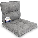 Beautissu Lot de 2 Lounge Coussin Salon de Jardin Exterieur Assise 60x60 cm & Dossier 60x40 cm – Anti Salissures Imperméable – Coussin Fauteuil Jardin Confortable Gris Clair – BeauFlair