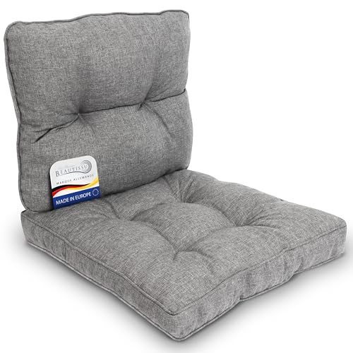 Beautissu Lot de 2 Lounge Coussin Salon de Jardin Exterieur Assise 60x60 cm & Dossier 60x40 cm – Anti-Salissures Imperméable – Coussin Fauteuil Jardin Confortable...