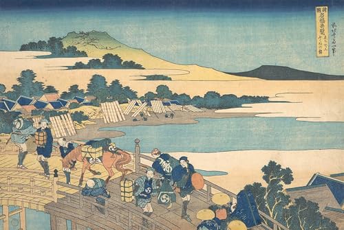 Cuadro en lienzo de Katsushika Hokusai Ponte Fukui decoración pared oficina 60x90cm