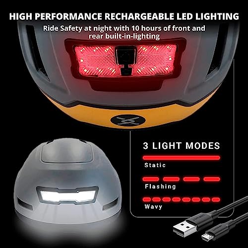 Image of XNITO Bike Helmet with LED Lights - Urban Bicycle Helmet for Adults, Men & Women - CPSC & NTA-8776 Dual Certified - Class 3 E-Bikes, Scooters, Onewheel, Commuter, Mountain