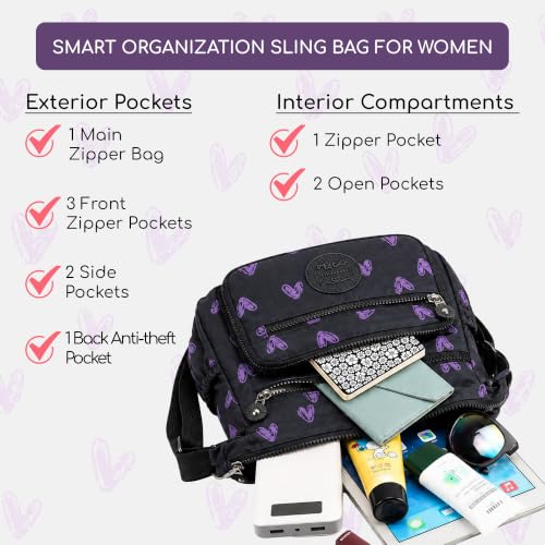 Image of MOCA Womens Nylon Crossbody Sling Bag for Women - Lightweight, Durable, Stylish Shoulder Bag for Teens, Women Office, Travel & Everyday Use