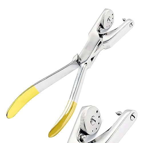 Miniatura 2 de Gold Ainsworth - Alicates perforadores para hojas de goma, hojas de cuero, 5 tamaños, perforador giratorio