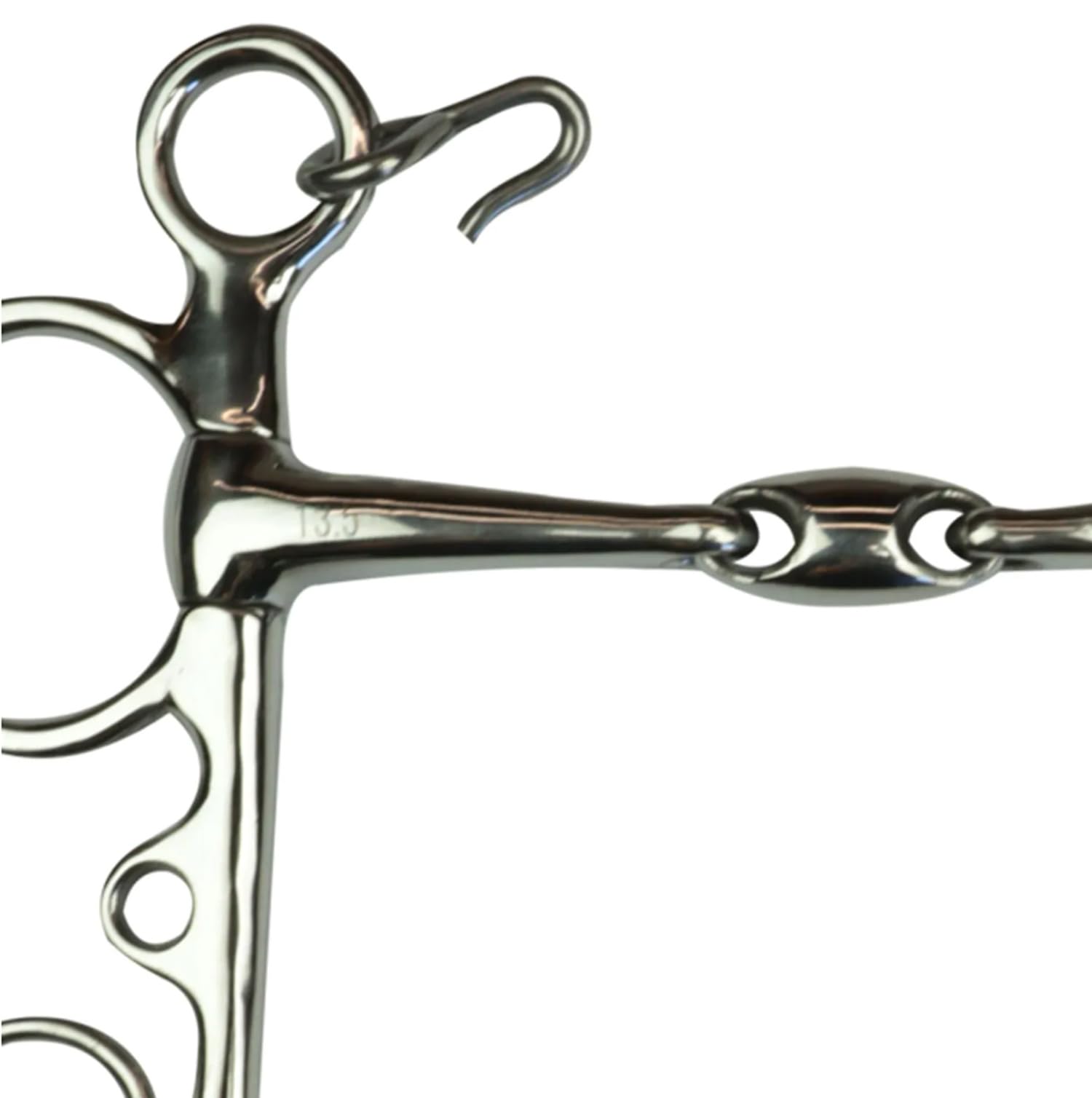 Horses, Pelham Pieno In Acciaio Inox Con Oliva e Aste Lunghe, Materiali di Alta Qualità, Resistente, Pratica e di Preciso Utilizzo