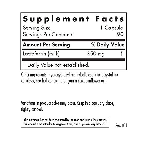 Allergy Research Group - Laktoferrin - Immune Peptide From Colostrum, Iron Support - 90 Vegicaps #TOP1