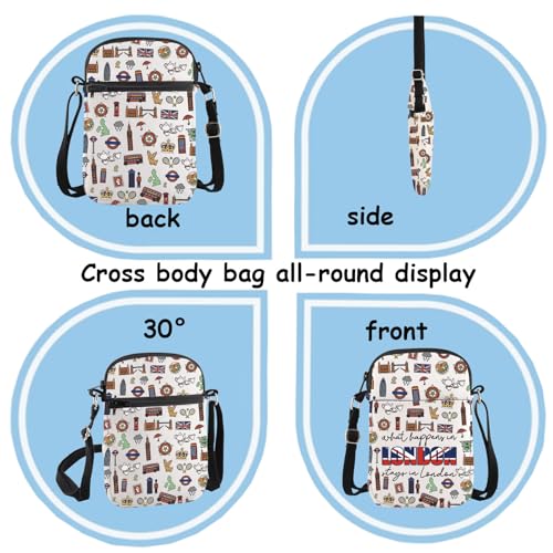 TSOTMO London Crossbody Bag London Britain Journey Gift London England Souvenir UK Travel Gift for London Vacation2