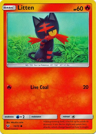 THE POKEMON COMPANY INTERNATIONAL Single Card LITTEN 15/73 Shining Legends