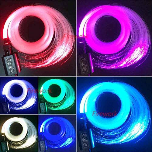 2020 New Upgrade Car Use 16W RGBW Starlight Headliner, Bluetooth APP/Remote Music Mode LED Fiber Optic Light Star Ceiling Kit, 260pcs 0.03in 6.5ft