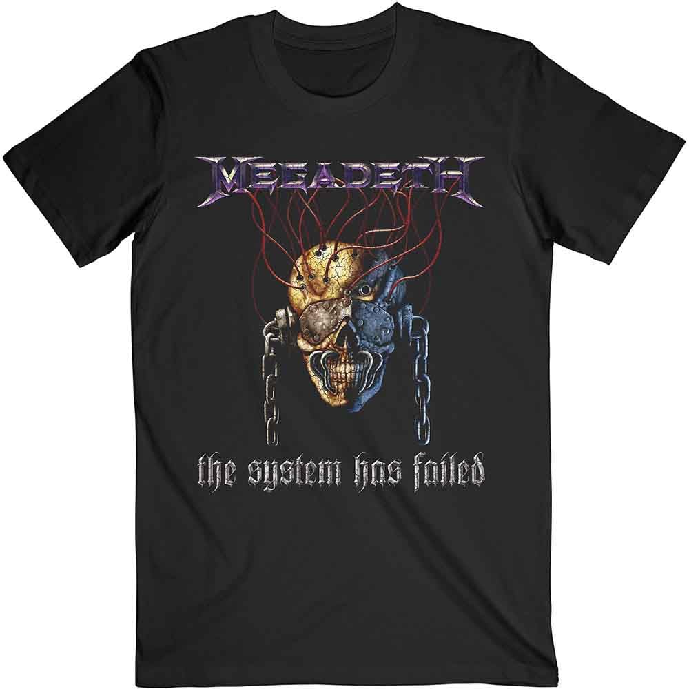 Megadeth T Shirt Systems Fail Band Logo Official Mens Black L