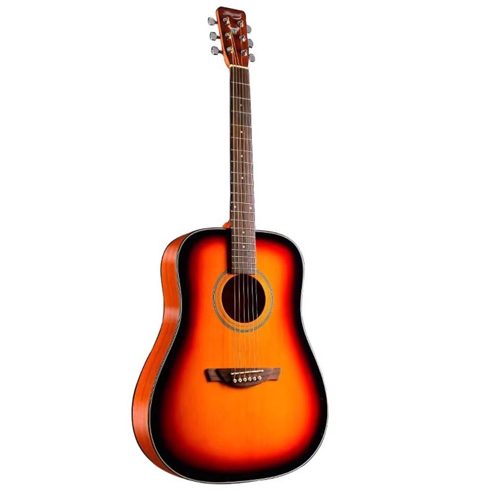 Guitarra Acústica Para Adultos Principiantes, Guitarra Acústica Clásica De 41 Pulgadas Con Funda Para Músicos Y Aficionados.(Sunset yellow)