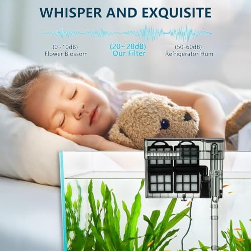 Image of Cherlam 6 Watts Ultra Quiet Premium Hang On Back Filter, Suitable For 2.5 Feet Tank For Planted Aquarium Fish Tank With Surface Skimmer By Petzlifeworld