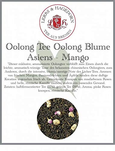 Lerbs & Hagedorn, Oolong herbata Oolong kwiat Azji | korzenny kwiatowy smak 1 kg (ok. 81 l) z zieloną herbatą, pąkami róży, rumiankiem rzymskim
