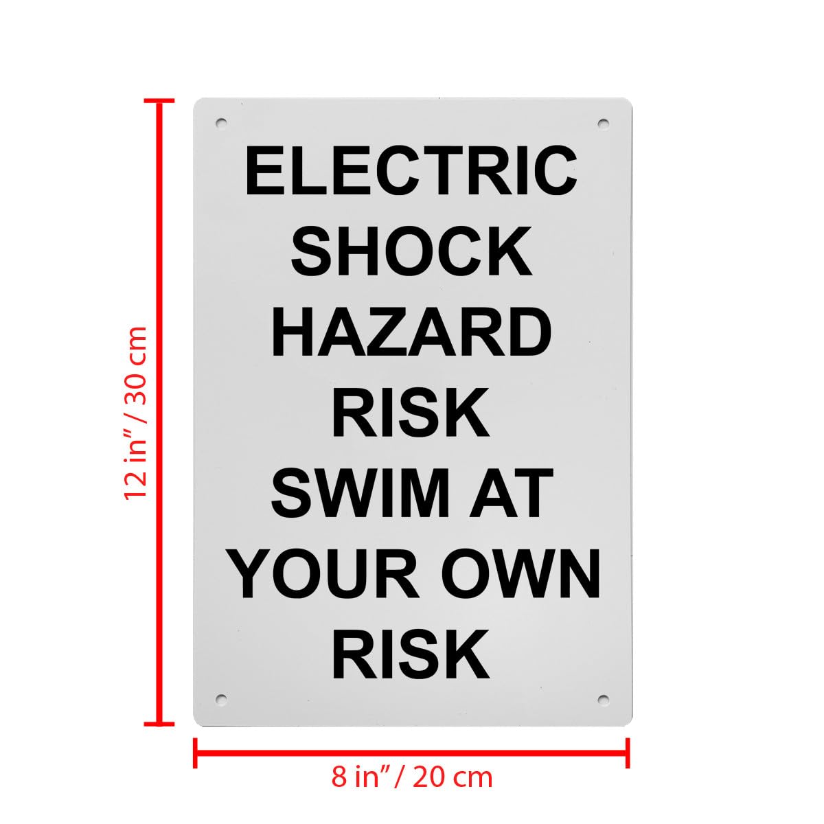 Electric Shock Hazard Risk Swim At Sign, 8.5 x 11 in