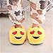 Yellow Plush Red Heart Eyed Slipper Indoor Non-Skid Foot Pads