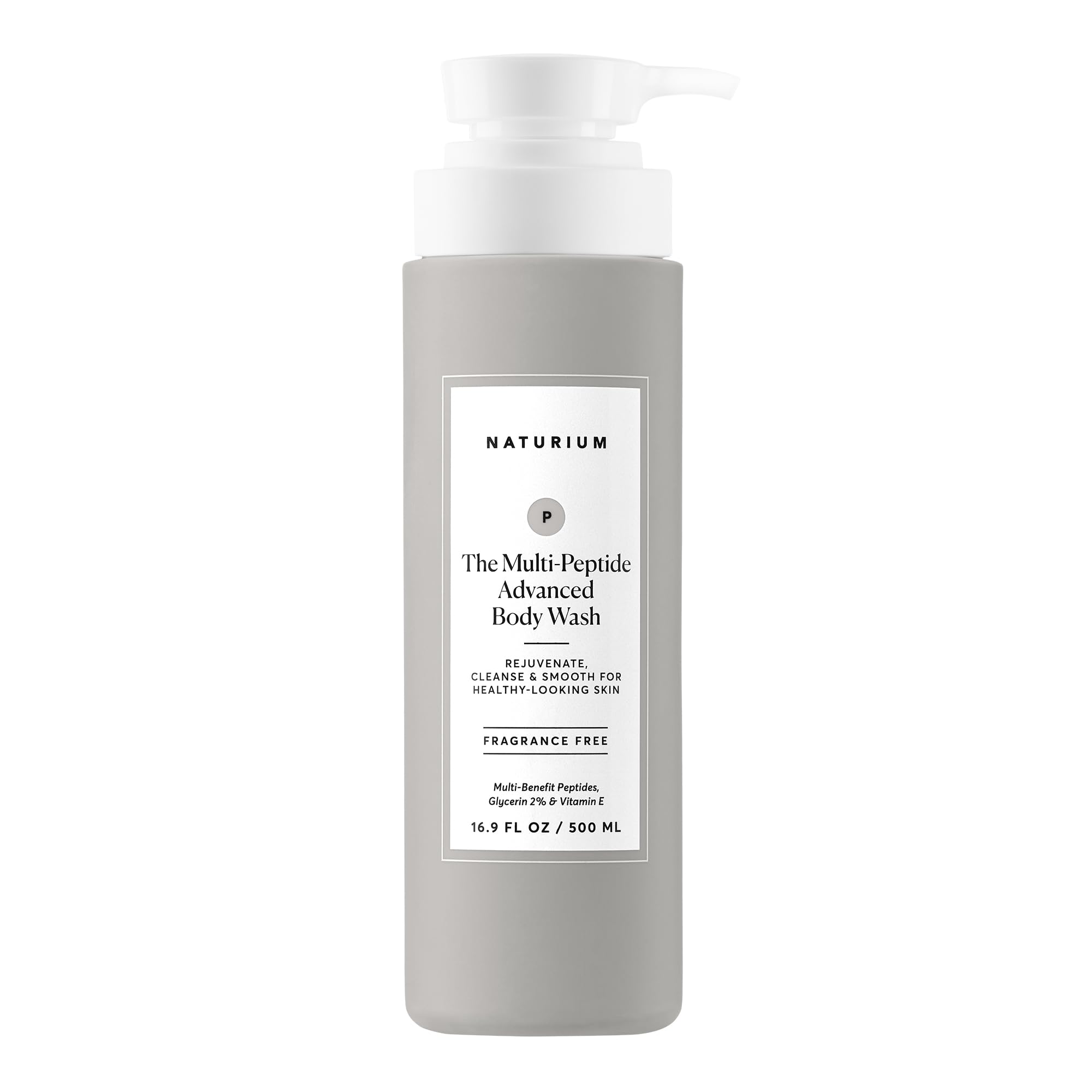 Naturium Multi-Peptide Advanced Body Wash Rejuvenate Cleanse Smooth with Rice Amino Acids Vitamin E 500 mL 16 9