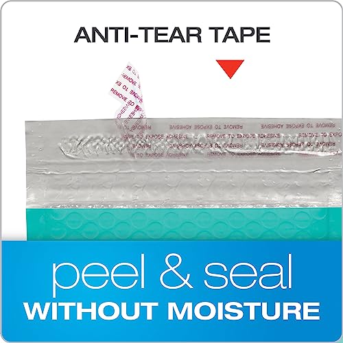 Image of Quality Park Bubble Mailers, 6 x 9 Inch, Teal Poly Mailers, Padded Envelopes, Shipping Envelopes, Water Resistant, Self Seal, 50 Per Box (QUA85857) (Pack of 4)