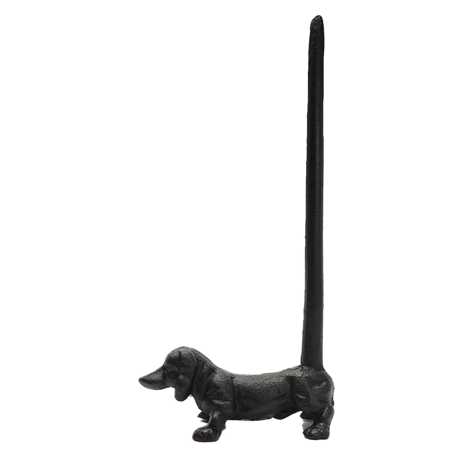 Practical Cast Iron Vintage Dog Tissue Box Holder Kitchen Counter Organizers Unique Home Decorative Accessory Dachshund Cast Iron Paper Towel Holder