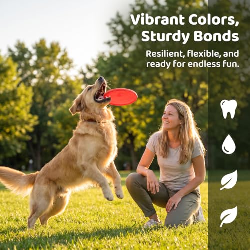 Flying Disc Set, 6 Pcs Soft Rubber Frisbee Toys, 18cm Large Outdoor Toss & Catch Games for Family, Pets, Beach & Park (6PCS) - Image 4