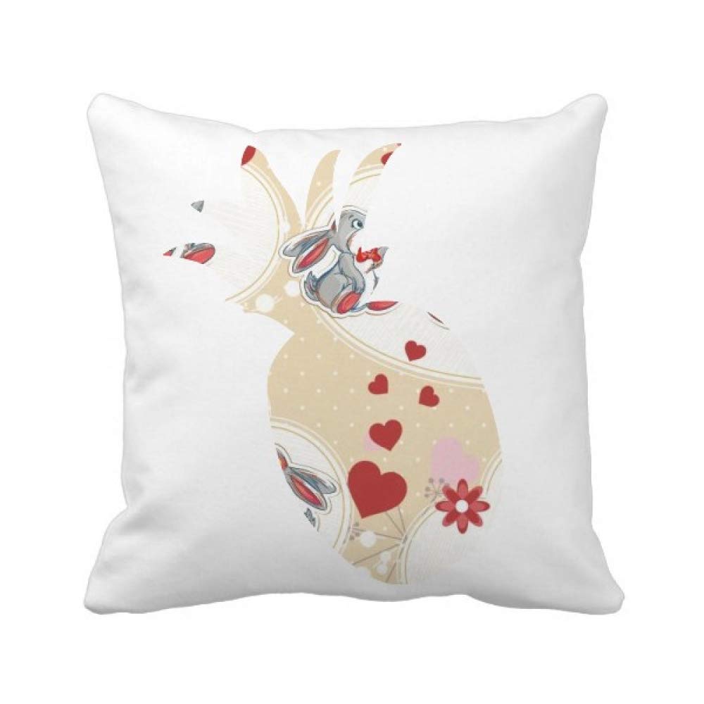 Coussin Lapins Gris et Ananas DIY Saint-Valentin Housse 45x45