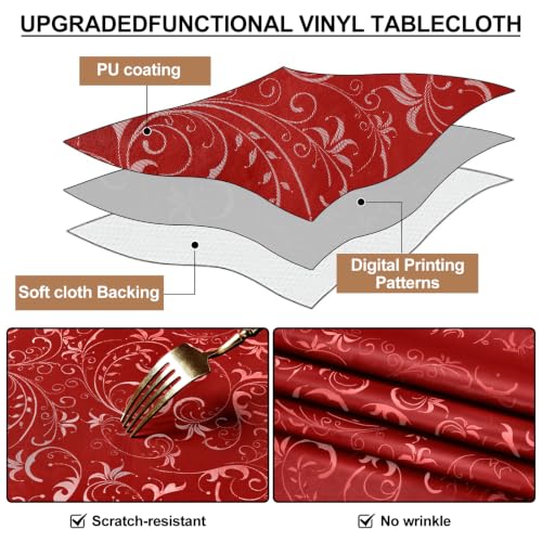 Image of Smiry Rectangle Waterproof Heavy Duty Vinyl Tablecloths, 60 x 84 Inch