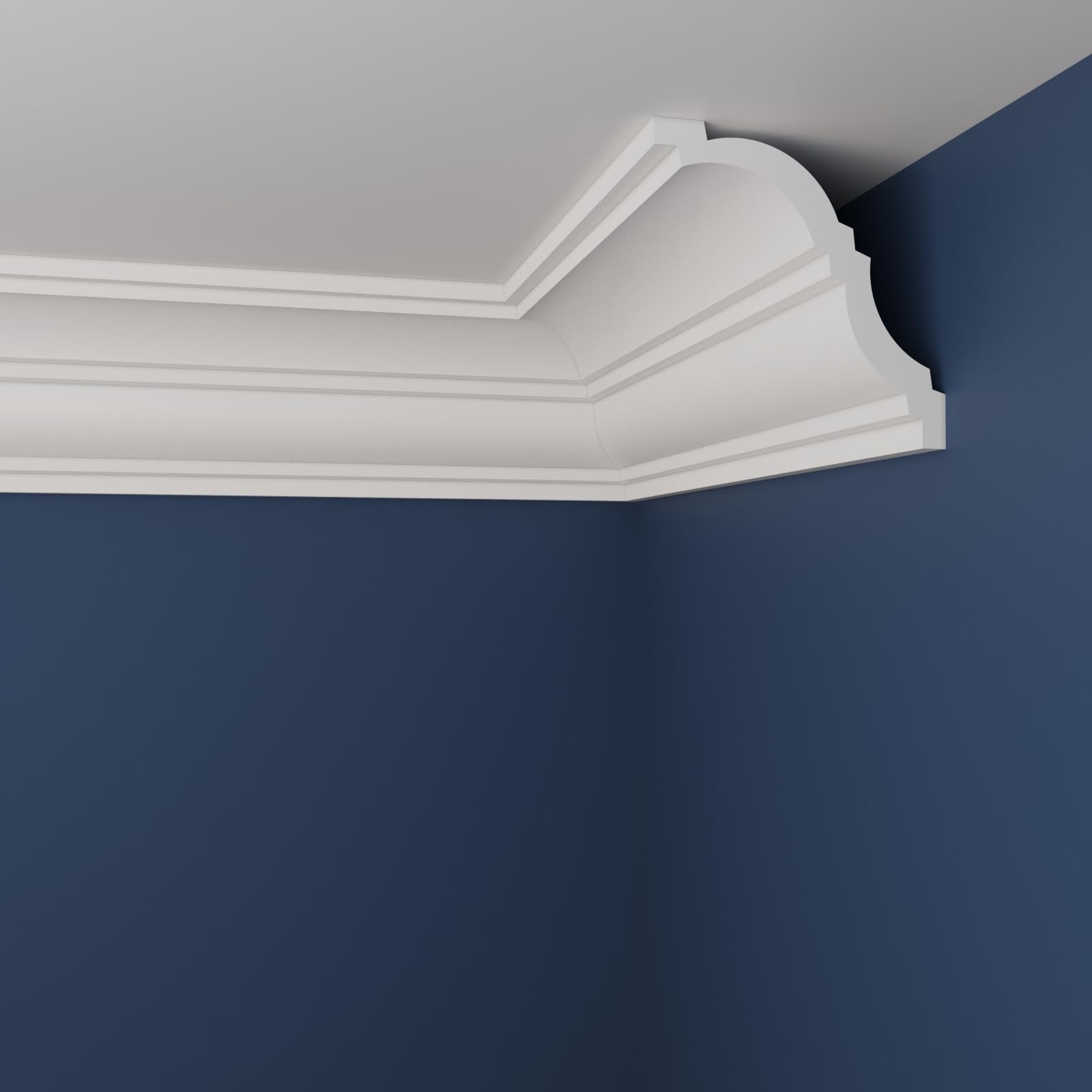 WOLDECOR Premium XPS Coving Cornice – Lightweight Decorative Coving for Ceilings, Durable Cornice Moulding Trim, Paintable XPS Ceiling Coving for Modern Home Interiors (WM16, 10 Meters)