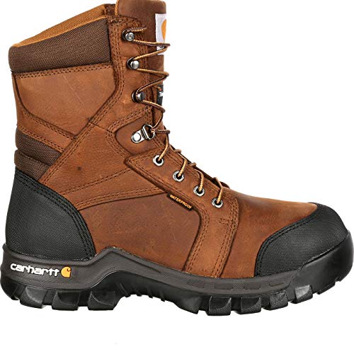 Carhartt Men's CMF8389 8' Rugged Flex Waterproof Insulated Comp Toe Boot, Dark Brown, 9.5 M