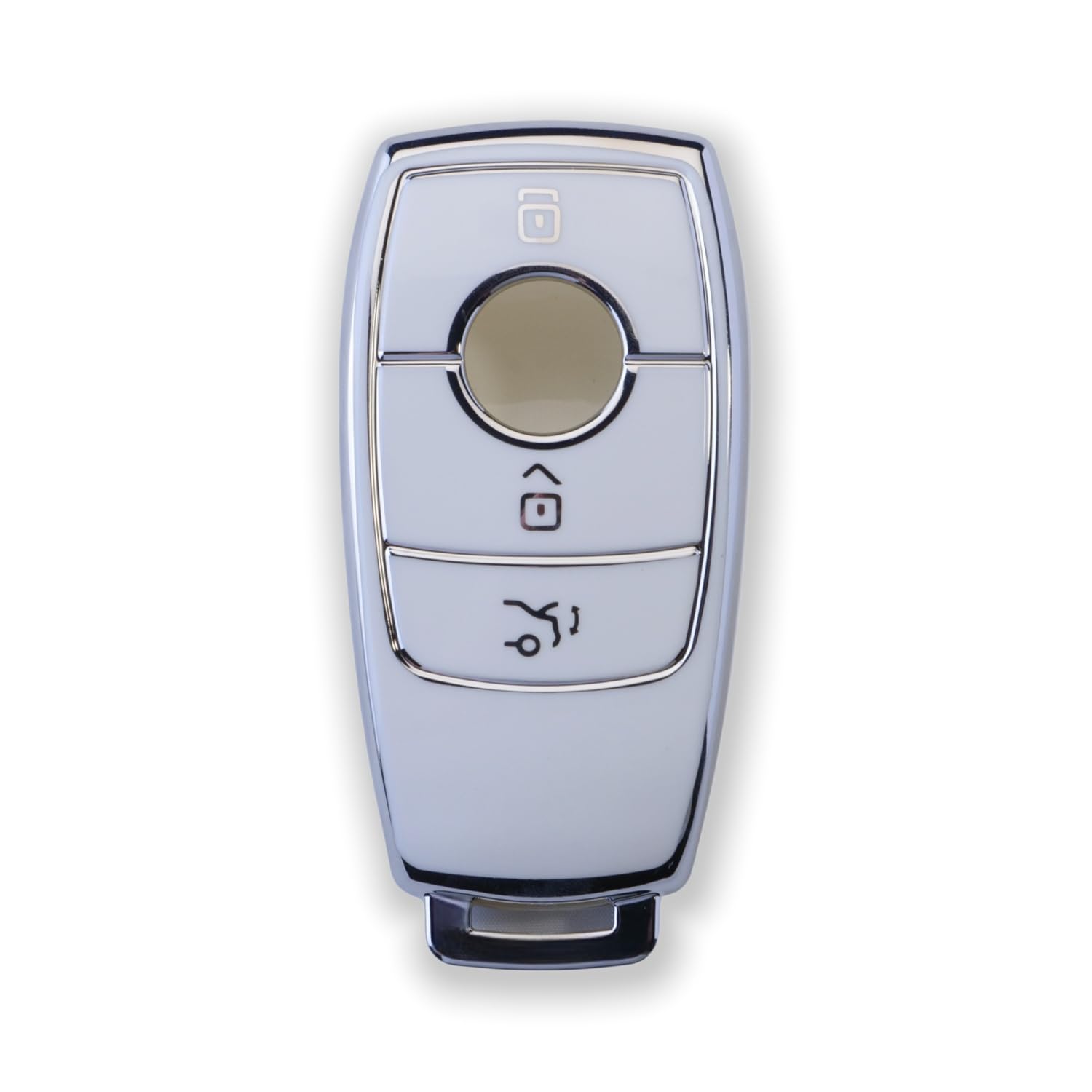 RUXYAXFOL TPU copertura chiave auto per Mercedes Benz S/A/G/B/E/C Classe AMC CLA CLE CLS GLA GLC GLE GLK GLS W221 W222 Custodia chiave auto, 2 pezzi, bianco argento