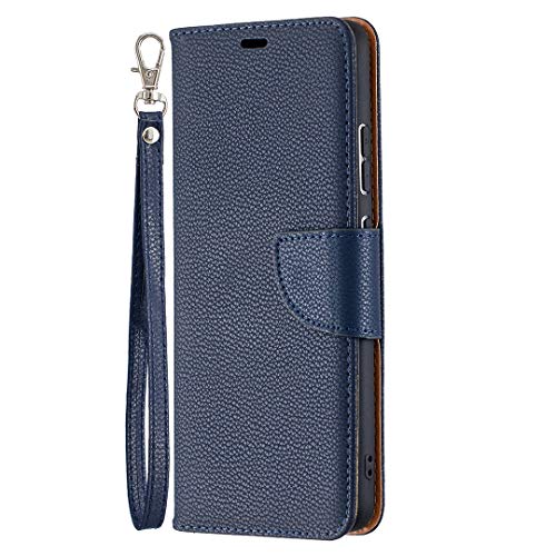 ONV Nokia 2.4 Case - Phone Case for Nokia 2.4 Wallet Case Flip Magnetic Card Slot PU Leather Case for Nokia 2.4 Flip Cover [Litchi] - Blue