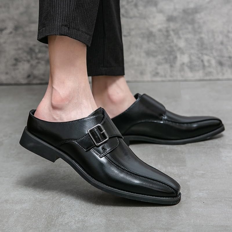 Monk Oxford Dress Shoes for Men Casual Classic Comfort Orthopedic Slip On Vegan Pu Leather Prom Wedding Tuxedo Non Slip Block Heel Anti-Slip Slip Resistant Shoe Breathable3