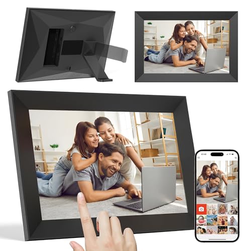 DIRU Marco de Fotos Digital WiFi 10.1' Táctil Full HD, 32 GB, Frameo App, Auto Rotación, Pantalla IPS, Reproduce Fotos y Videos