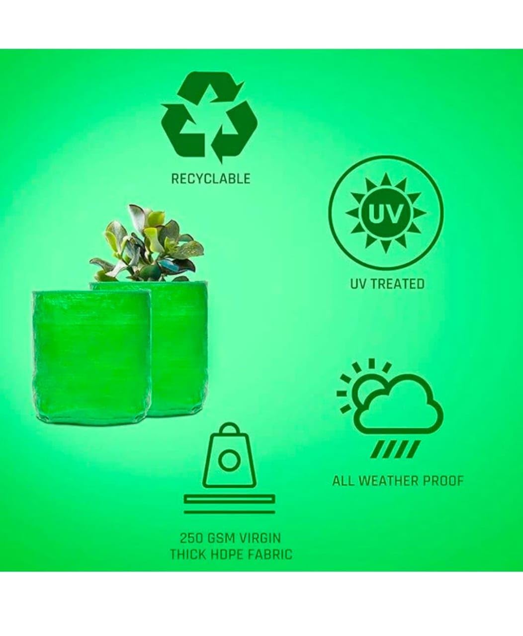 Premium HDPE Grow Bags - UV Protected & Durable -3