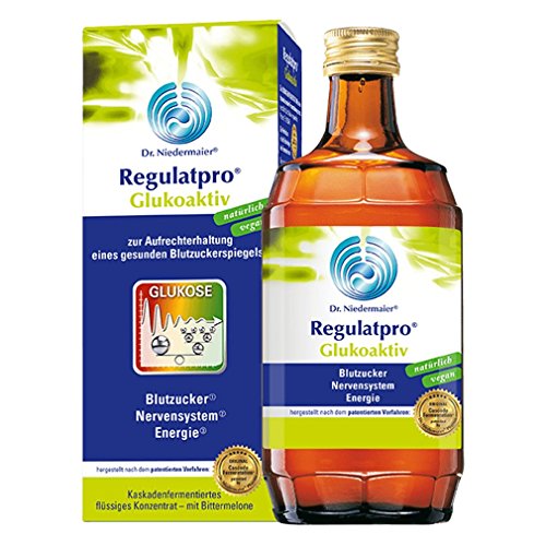 Dr. Niedermaier Regulatpro® Glukoaktiv I für einen gesunden Blutzuckerspiegel I enthält Chrom, Zink, Magnesium, Vitamine, Mineralstoffe und Pflanzenextrakte I Blutzucker natürlich senken I 350ml