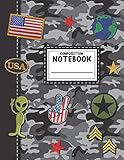 Composition Notebook: Boys Camo Army USA-Wide Ruled Paper for Teens Kids Students Boys for Home School College for Writing Notes. (Dani Kates Boys Notebooks)