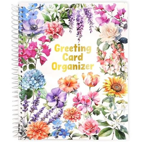 ceiba tree Greeting Card Organizer Floral Month by Month Card Keeper Book with Pockets for Christmas Holiday Reminders Birthday Party Wedding Cover