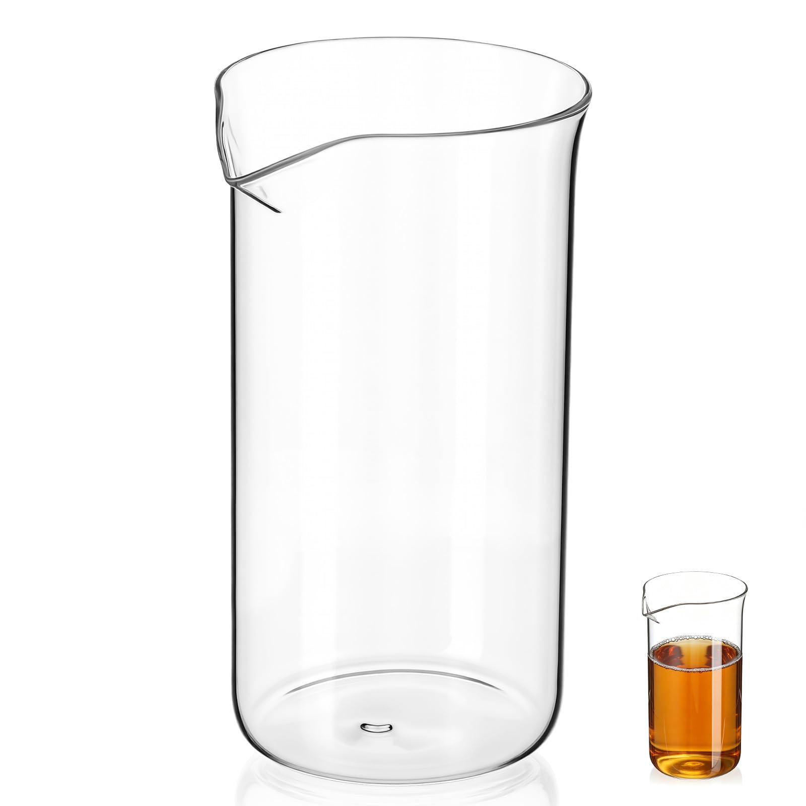KOCKSHION 350ml Glass Coffee Press Replacement Beaker for Hot Beverages and Tea with Wear Resistance, Sturdy Coffee Maker Accessory for Manual Coffee Maker and Tea Brewing