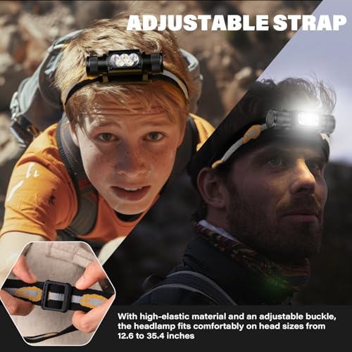Image of sofirn LED Headlamp Rechargeable, H35R Super Bright Lightweight Head Light with 660nm Deep Red Light, 1500 Lumens White Light, IPX6 Waterproof Head Flashlight for Running Hiking Camping