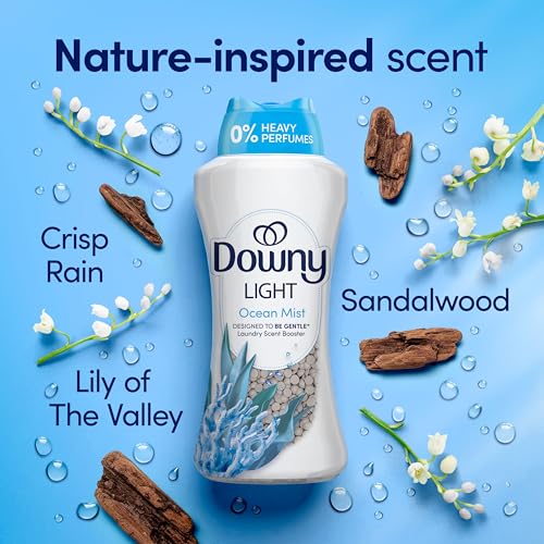 Image of Downy Light Laundry Scent Booster Beads, Ocean Mist Scent, 24 OZ, In-Wash Fabric Beads Designed To Be Gentle With A Light Boost Of Scent, No Heavy Perfumes