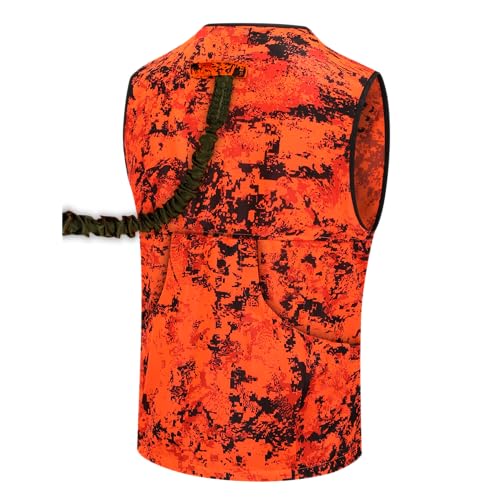 Full mundur Blaze Camo Orange Jagdweste Jagd Sicherheit leichte Weste mit mehreren Taschen für Erwachsene Unisex