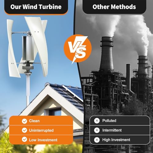 Turbina eólica vertical de 10000W, 3 lâminas de baixo ruído 12V/24V 48V 220V Generador Windmill Gera