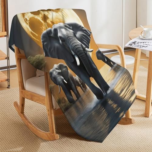 Couverture plaid éléphant chaude flanelle durable canapé - 8