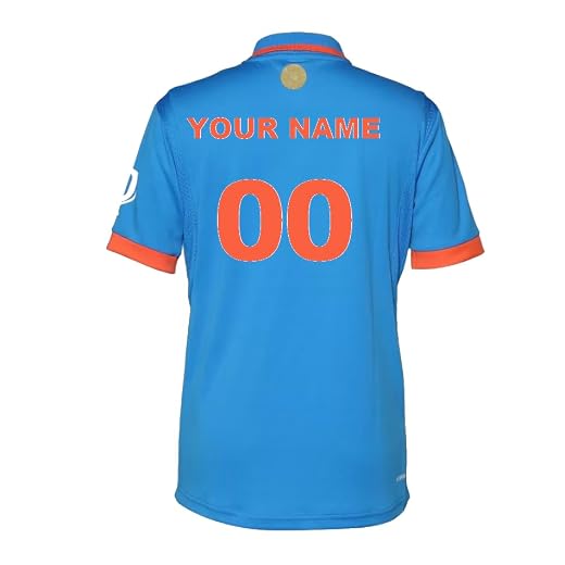 aallookart Polyester Customized And Personalized India Cricket Jesrey 2023 For Men And Women Regular Fit T-Shirt (Large) Blue
