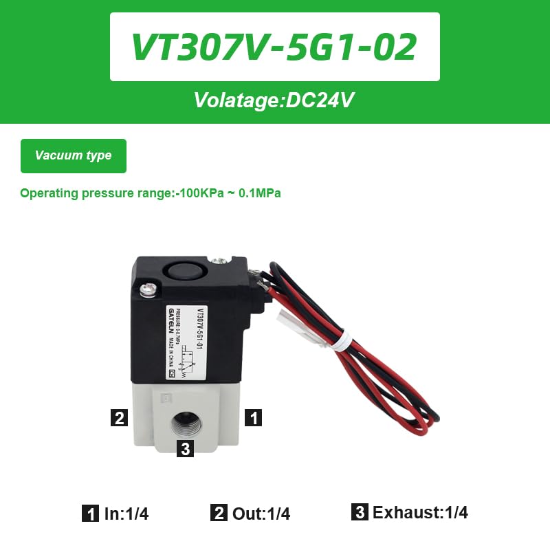 Válvula de vacío VT307V-5G1-02 para evitar pérdidas de presión 2