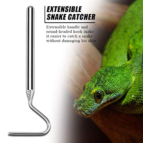 Image of Reptile Capture Hook, Extensible Reptile Catcher, Stainless Steel Tough and Durable Pet Shop Collecting Wild Snakes for Moving Small Snakes Reptile
