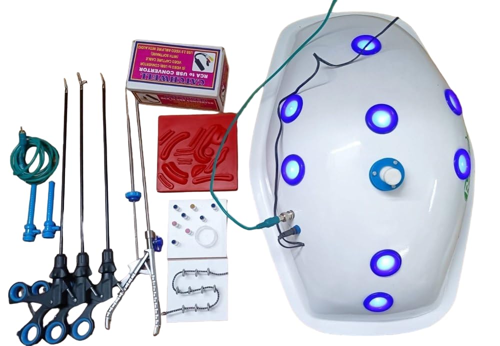 Laparoscopic Turtle Shape Endo Trainer Box Kit with advance suturing silicone pads knot tying virtual simulator training instruments set Suture Practicing Kit